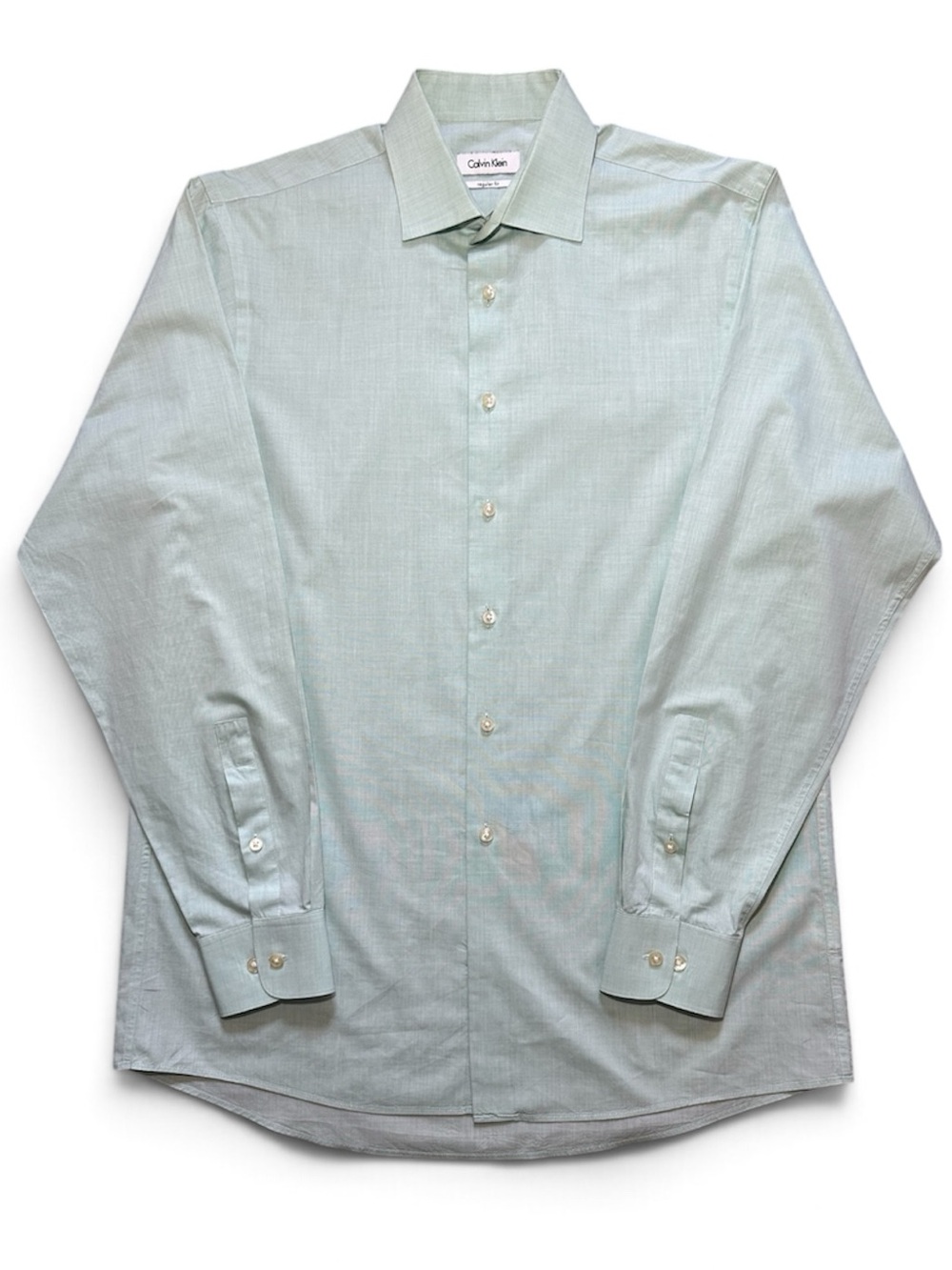Calvin Klein Men's Pale Mint Green Dress Shirt